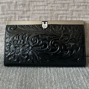 Patricia Nash Black Embossed Floral Wallet